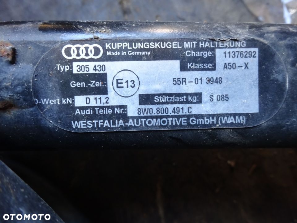 8W0800491C hak holowniczy Audi A4 B9 S4 8W0 czesci - 2