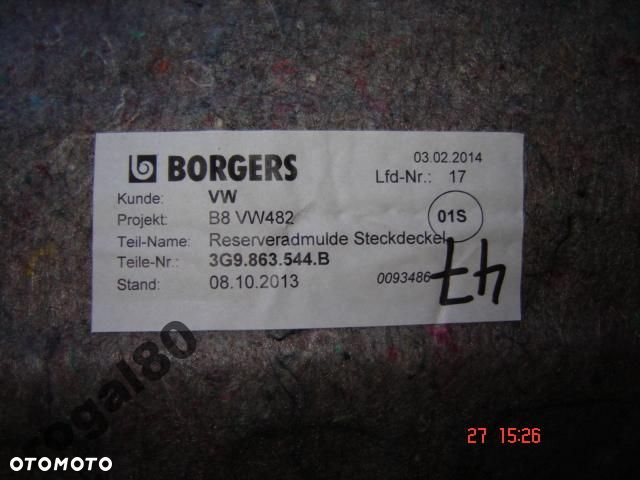 VW PASSAT B8 KOMBI TAPICERKA BAGAŻNIKA ORYGINAŁ - 2