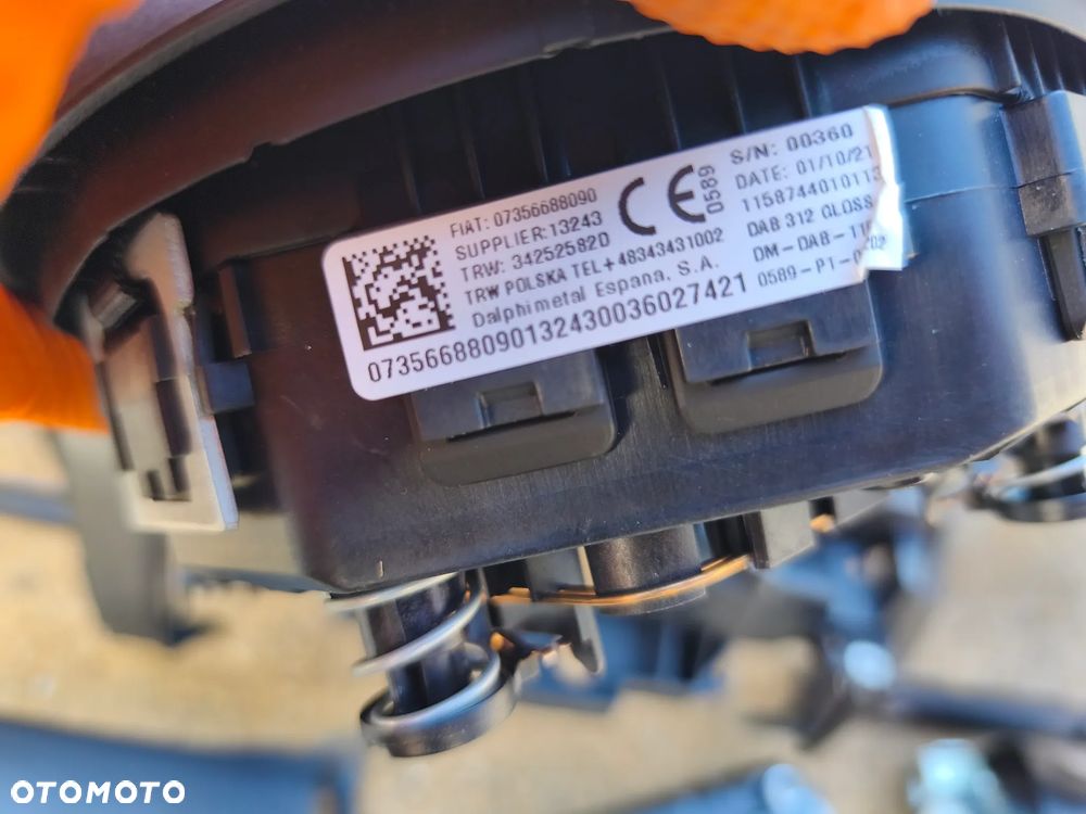 DESKA ROZDZIELCZA KONSOLA ZESTAW AIRBAG PODUSZKI ORYGINAŁ DEMONTAŻ FIAT 500 LIFT - 12