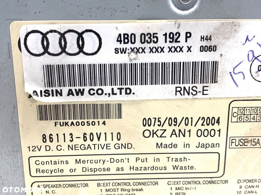 RADIO NAWIGACJA  AUDI A4 B6 (8E2) 2000 - 2005 1.9 TDI 96 kW [130 KM] olej napędowy 2000 - 2004 - 5
