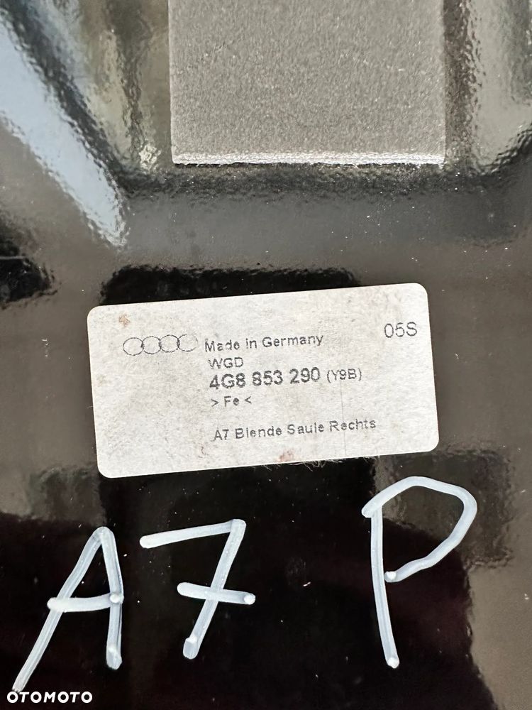 Słupek nakładka na drzwi osłona prawa Audi S7 4G8853290 - 2