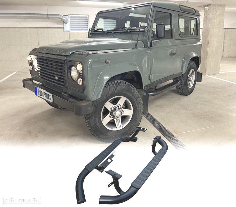 ESTRIBOS LATERAIS LAND ROVER DEFENDER 90 83-16 PRETO - 1