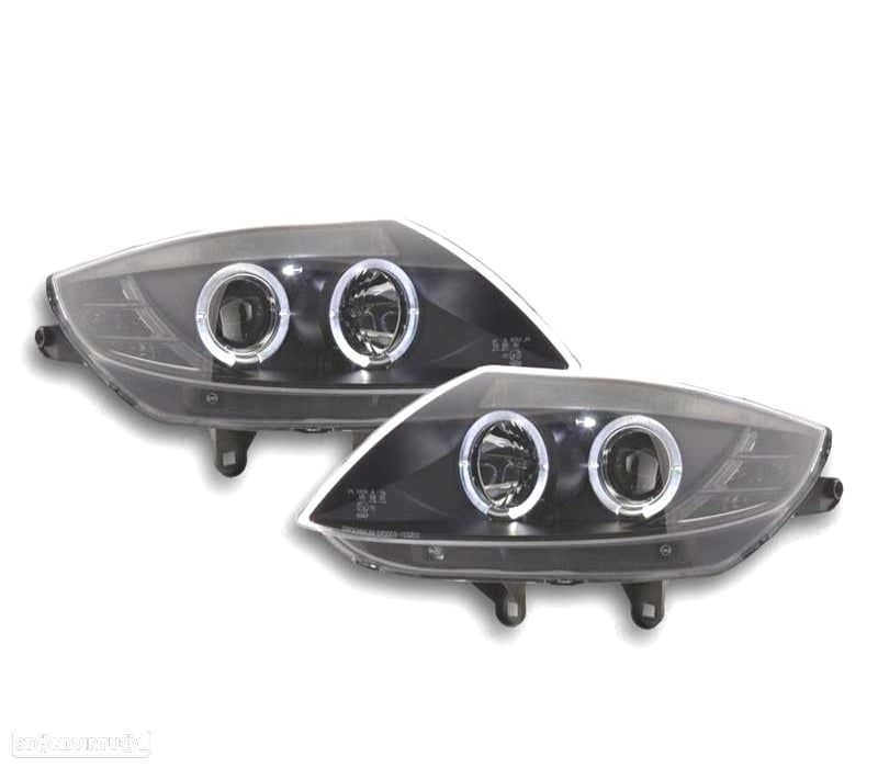 FARÓIS BMW Z4 03-09 ANGEL EYES FUNDO PRETO - 2