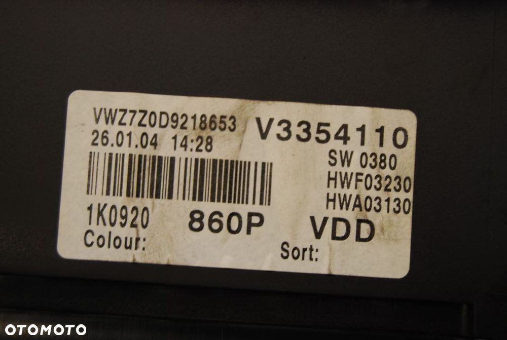 LICZNIK ZEGAR 1K0920860P VW GOLF V 1.4 FSI 2.0 FSI EUROPA - 4