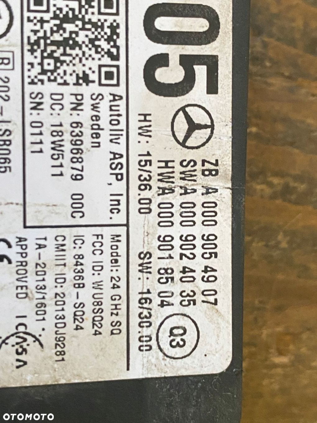 MERCEDES w 246 cla 166 radar modul a 0009054907 - 2