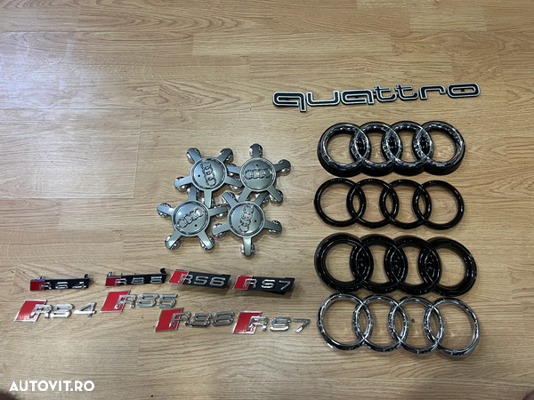 Emblema grila Audi negru lucios Embleme RS4 RS5 RS6 RS7 preturi in descriere Embleme audi capace roti audi comanda doar pe whatsup