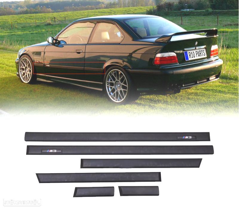 KIT CONJUNTO FRISOS LATERAIS BMW E36 LOOK M3 COUPE CABRIO - 1