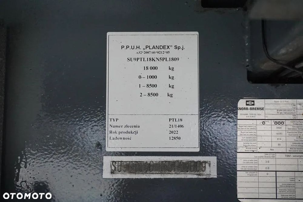 Inny PLANDEX  / TANDEM / PRZEJAZDOWA / DŁ. 7,75 M / OS PODNOSZONA - 11