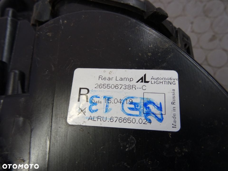 265557849R  265506738R lampa tyl prawa lewa Captur I LIFT czesci - 4