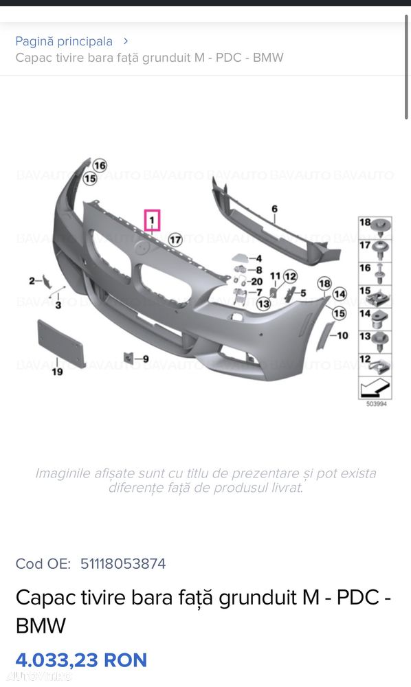 Kit Exterior M Pachet ORIGINAL BMW Seria 5 F10 Sedan / F11 Touring - Complet - 1050€ - 9