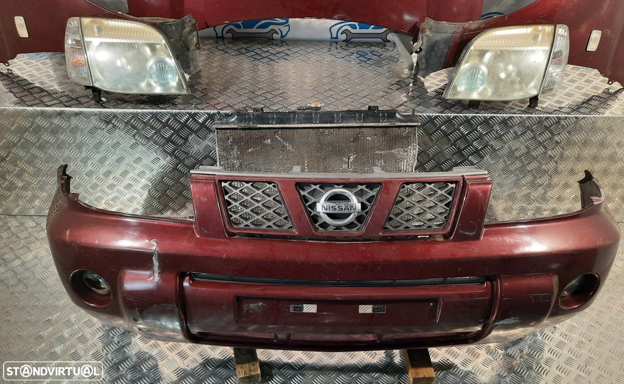 FRENTE COMPLETA NISSAN XTRAIL T30 CAPOT PARACHOQUES GUARDA-LAMAS OTICAS RADIADOR VENTILADOR FRENTE FIBRA REFORÇO - 3