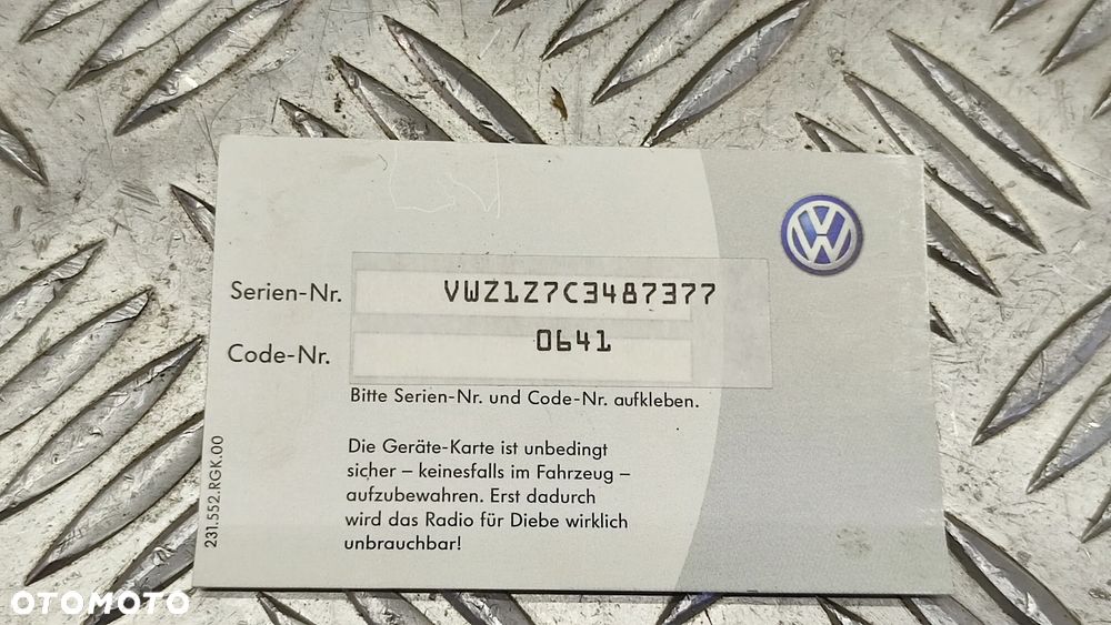 VW TOUAREG 7L 03-09R RADIO CD NAWIGACJA KOD ORYGINAL 7L6035191C 7L6035191 C - 8