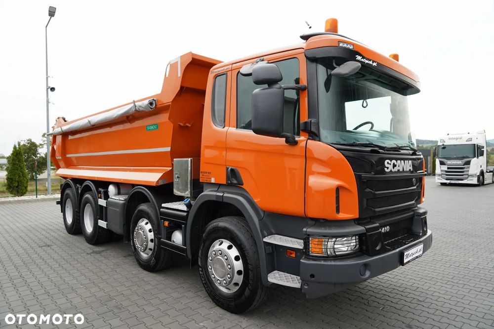 Scania P 410 / 8x4 / WYWROTKA TYLNOZSYPOWA / ALUFELGI / OPONY 100% / MANUAL / ŁADOWNOŚĆ 21 T - 14