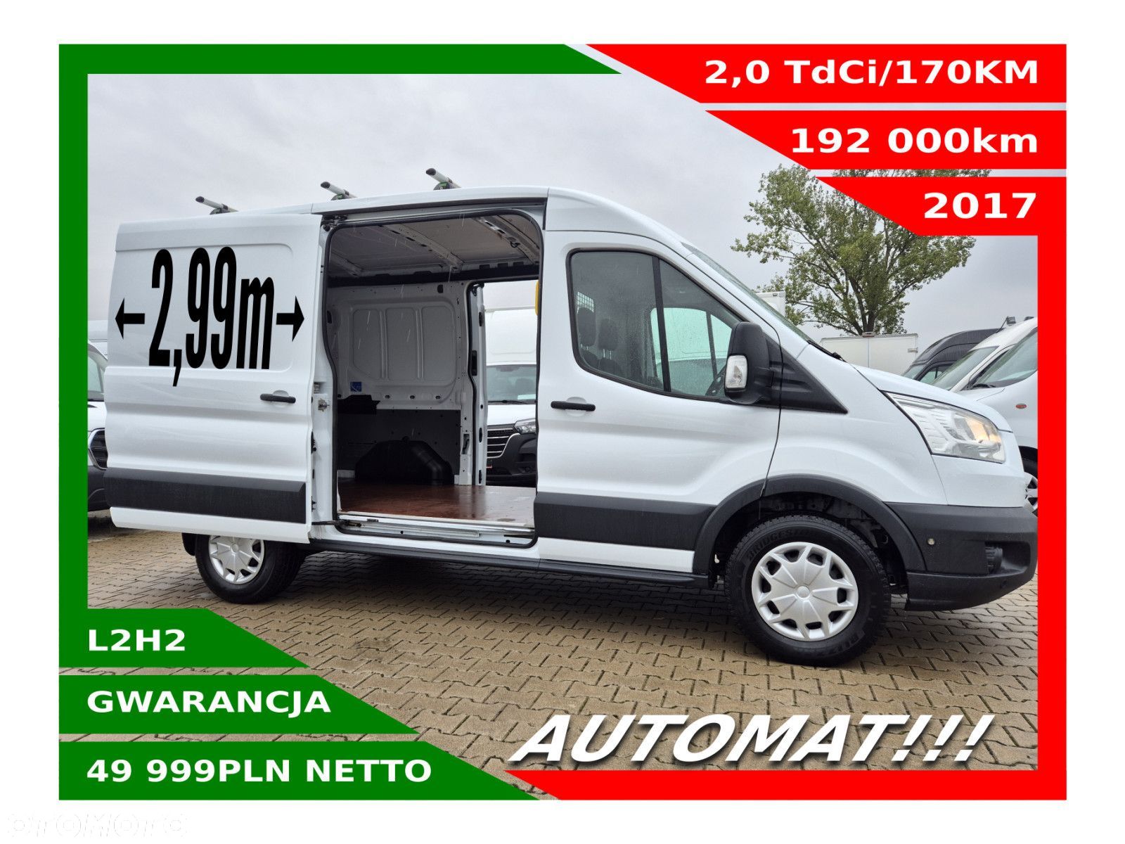 Ford transit L2H2 *49999zł NETTO* 2,0 TdCi/170KM Automat!!! - 1