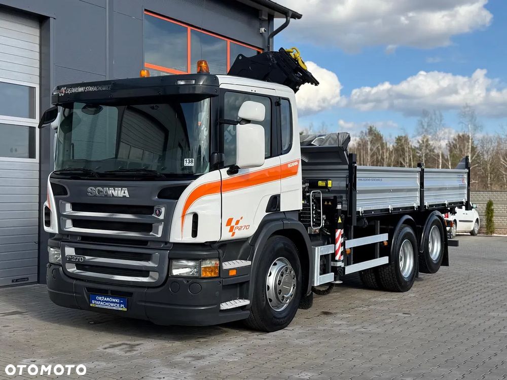 Scania Scania Scania P R 270 / 6x2 / 6x4 / wywrotka 3-S + HDS / stare tacho / żuraw , dzwig , kran , Krane - 2