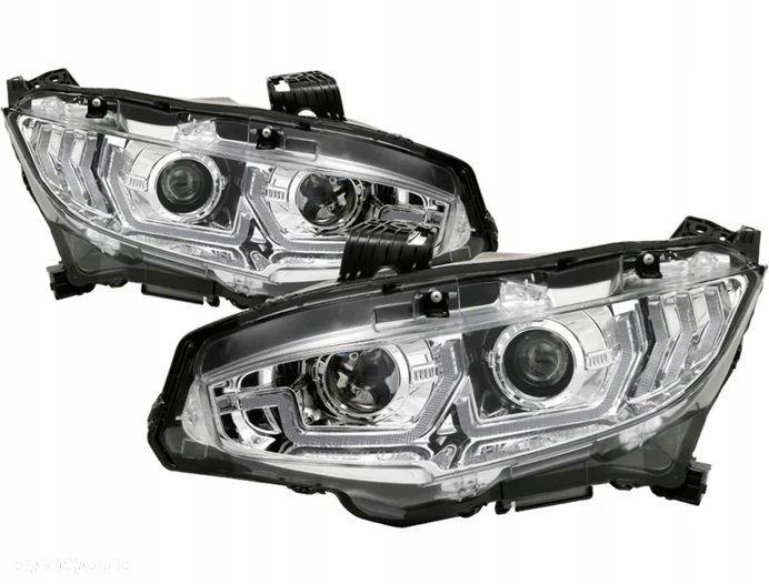 Reflektor Lampa kpl Diody Soczewka Clear Chrom Honda Civic X 10 2016-2021 - 3