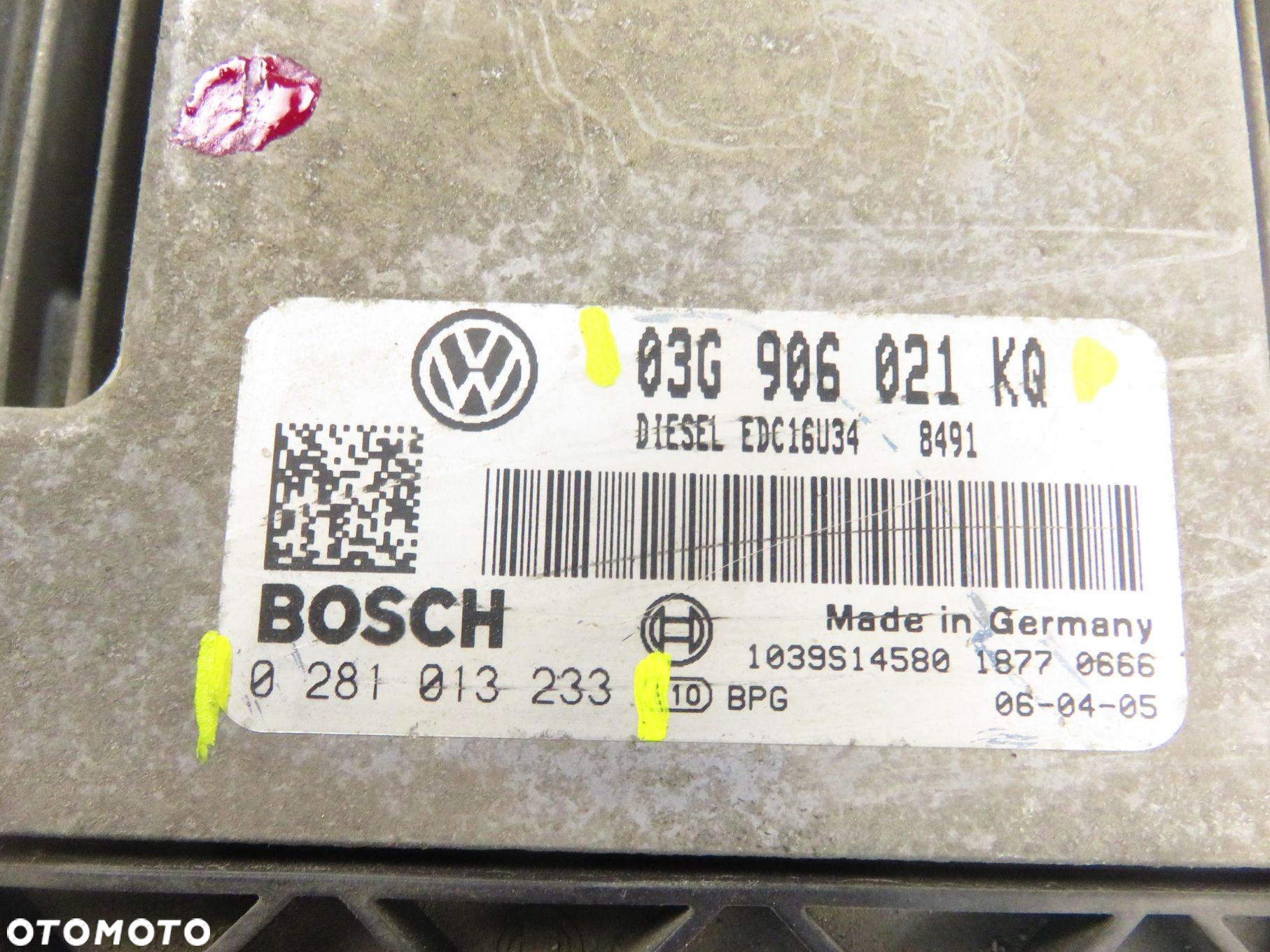 STEROWNIK VW GOLF PLUS (5M1, 521) 1.9 TDI 03G906021KQ 0281013233 - 8