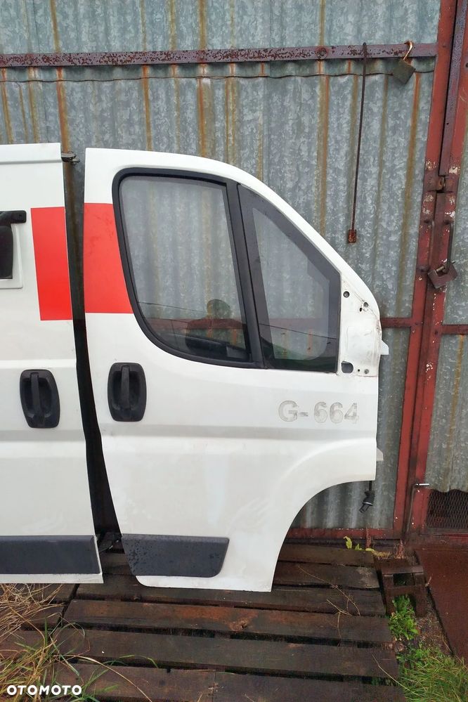 drzwi przód prawe opancerzone BANKOWÓZ kompletne do Fiat ducato III 06-22r boxer jumper II 06-22r, komplet -szyby -zamki -klamki -tapicerka i inne z foto -BEZ lusterka - 1