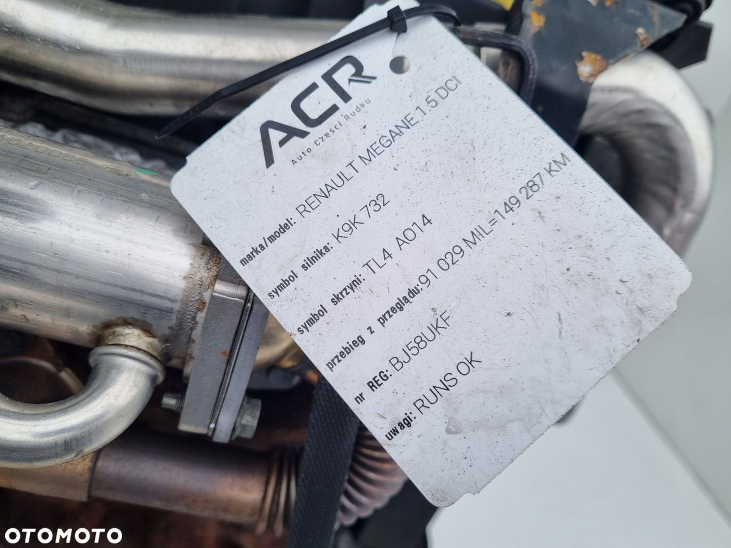 SILNIK KOMPLET Renault Scenic II 1.5 DCI dokumenty 149tyś SIEMENS K9K732 - 2