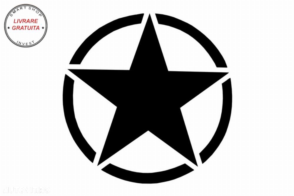 Sticker Stea Negru Universal Jeep, SUV, Camioane sau alte Autoturisme- livrare gratuita - 2