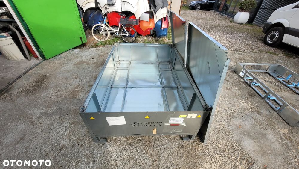 Skrzynia Pojemnik kontener metalowy blaszany skrecana na podstawie 181x127x67 cm - 4