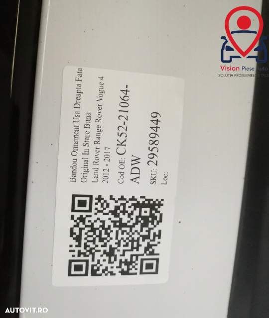 Bandou Ornament Usa Dreapta Fata Original In Stare Buna Land Rover  Ra - 7