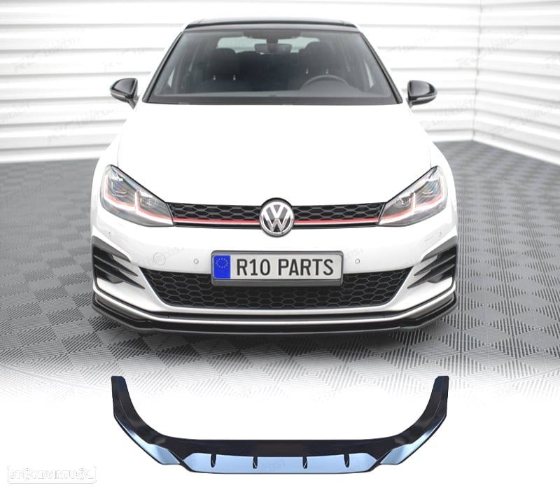 SPOILER LIP VOLKSWAGEN VW GOLF 7 7.5 12-20 LOOK CS PRETO BRILHANTE - 1