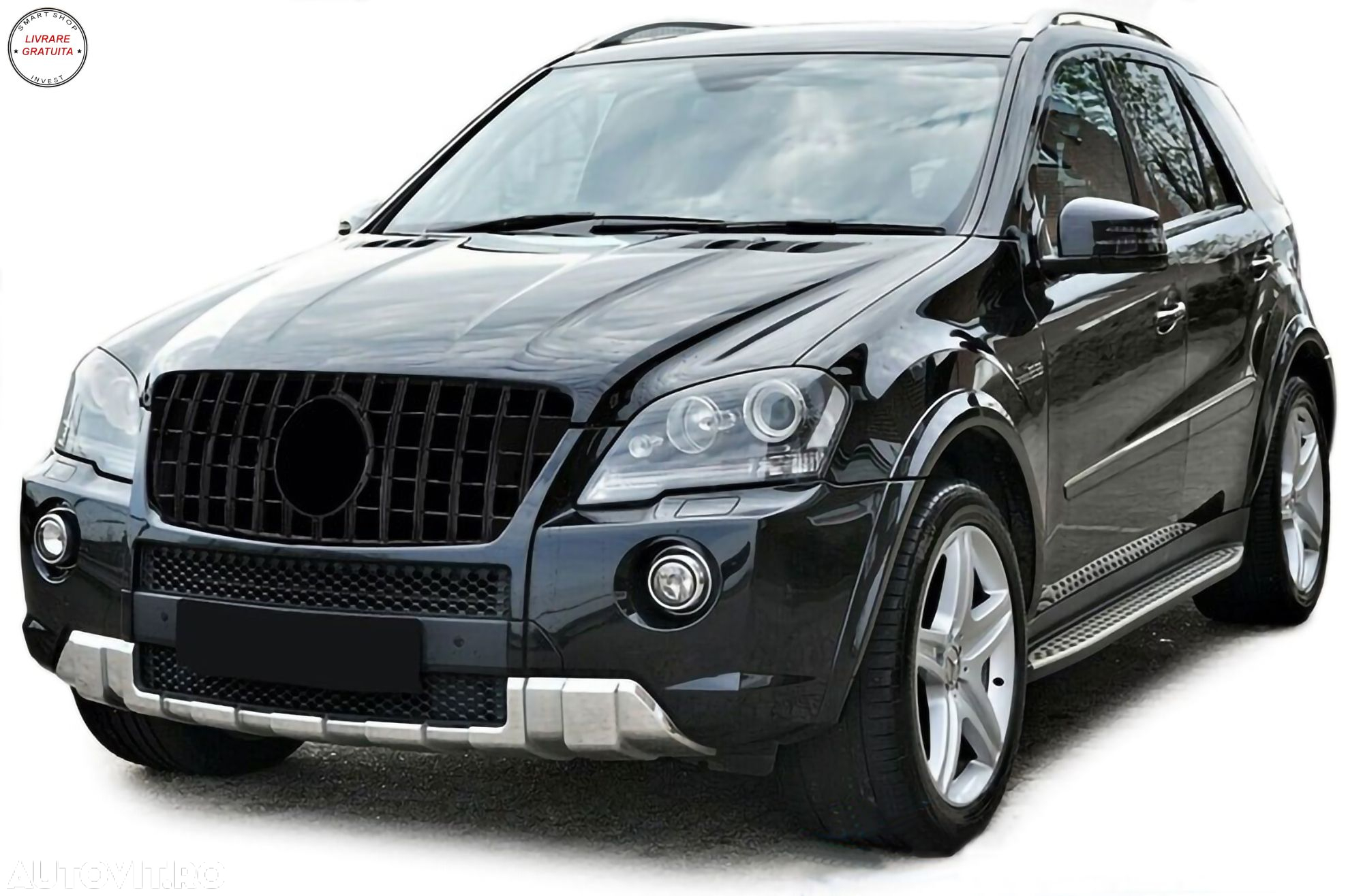 Grila centrala compatibila cu Mercedes ML W164 Facelift (07.2008-2011) Negru GTR P- livrare gratuita - 4
