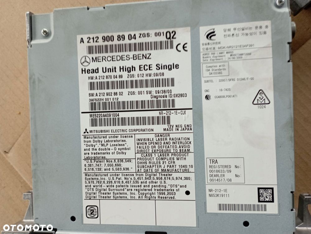 MERCEDES E KLASA W207 NAWIGACJA A2129008904 NAVI WYŚWIETLACZ KOMPLET - 4