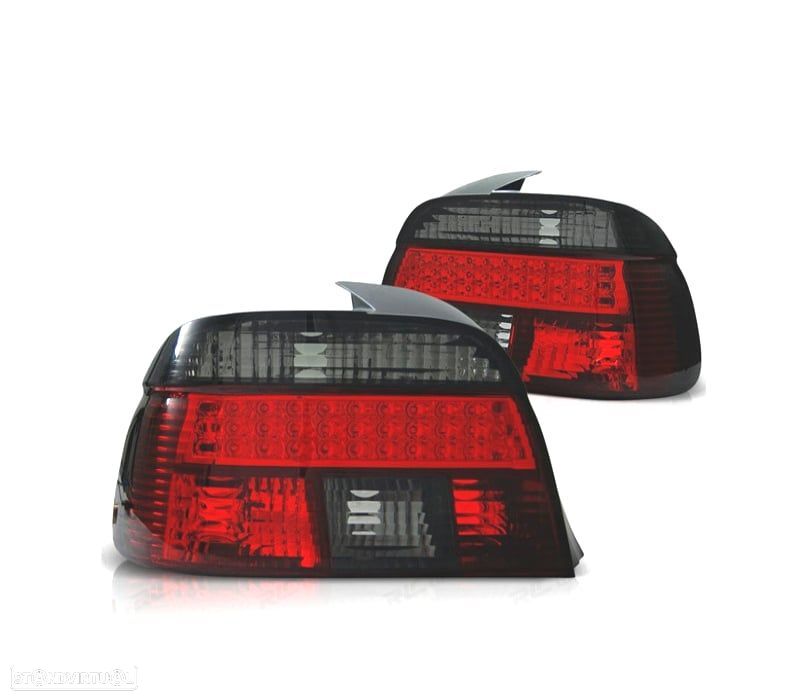 FAROLINS TRASEIROS LED BMW E39 00-03 VERMELHO PRETO - 1