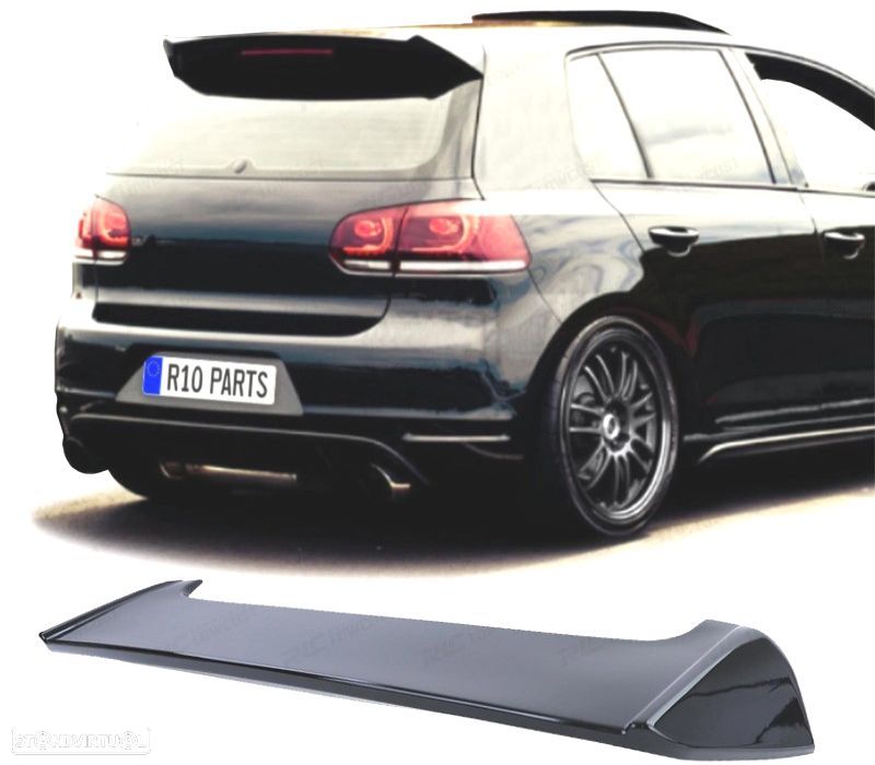 AILERON SPOILER TRASEIRO GOLF 6 GTI LOOK OSIR PRETO BRILHANTE - 1