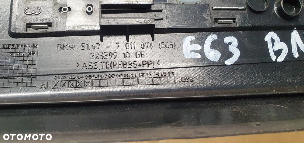 Nakładka listwa progu prawy przód BMW 6 E63 7896636 - 10