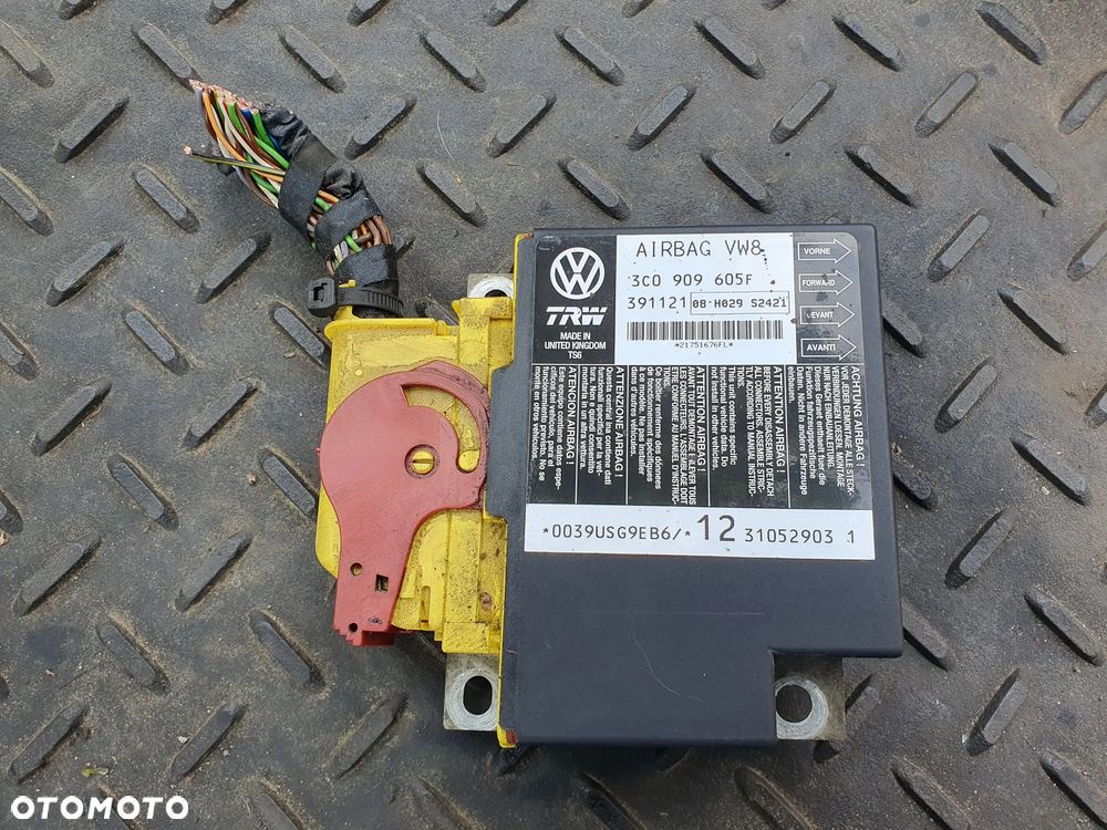 VW PASSAT B6 STEROWNIK SENSOR MODUŁ AIRBAG PODUSZEK POWIETRZNYCH 3C0909605F TRW - 1