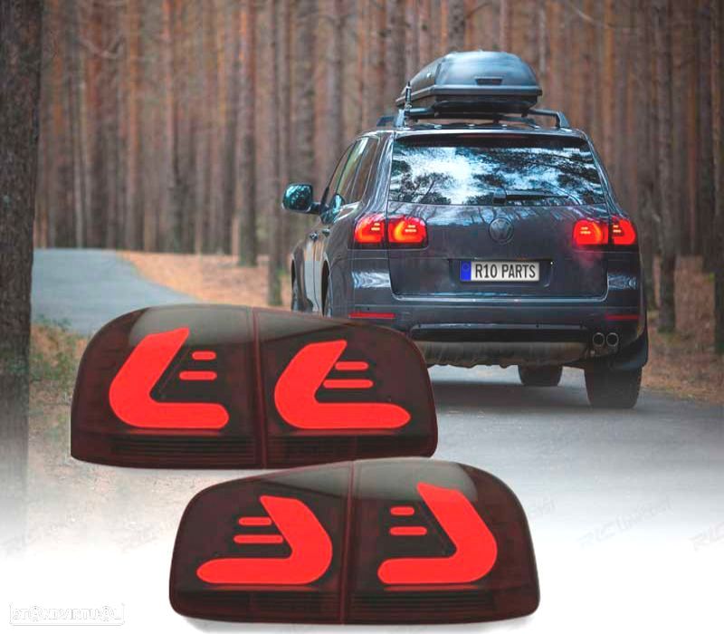 FAROLINS LED VOLKSWAGEN VW TOUAREG I 7L 02-10 CARDNA PRETO FUMADO - 1