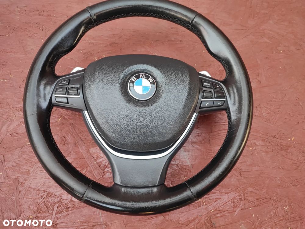 BMW F01N / F02N / F06 / F07 / F10 / F10N / F11 / F11N / F13 ORYGINLNA SKÓRZANA KIEROWNICA SPORTOWA MULTIFUNKCYJNA + ŁOPATKI ZMIANY BIEGÓW + PODUSZKA AIR-BAG O NR. 6 792 421 OEM