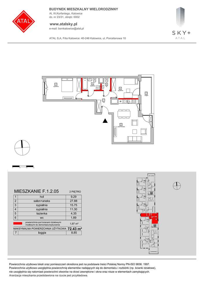 3-pokojowe mieszkanie 72m2 + loggia Bezpośrednio - Pełny obrazek: 2/24