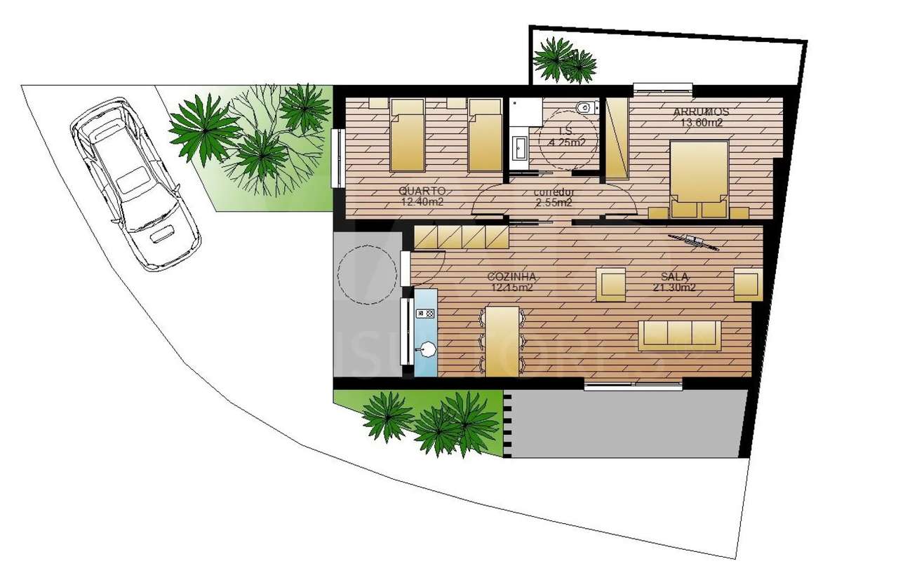 Moradia T2 contemporânea. - Grande imagem: 5/8