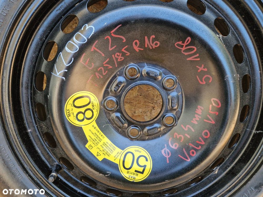 VOLVO V50 KOŁO DOJAZDOWE 125/85 R16 ET25  5X108 F63,4MM - 10