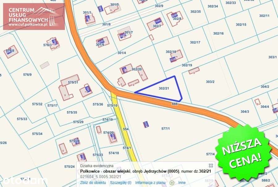Działka budowlana-9,57 ara, Jędrzychów-8 km od Pol - Pełny obrazek: 2/5