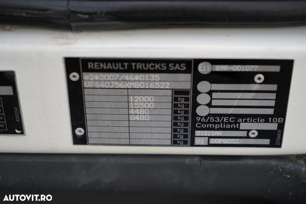 Renault D 240 / 4x2 / CONTAINER / 7.7 M / DHOLLANDIA LIFT / EURO 6 - 36