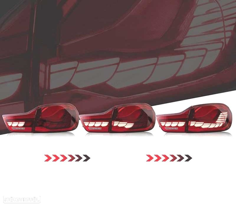 FAROLINS FULL LED BMW F32 F33 F36 13-18 LIGHT BAR OLED FUNDO VERMELHO - 3