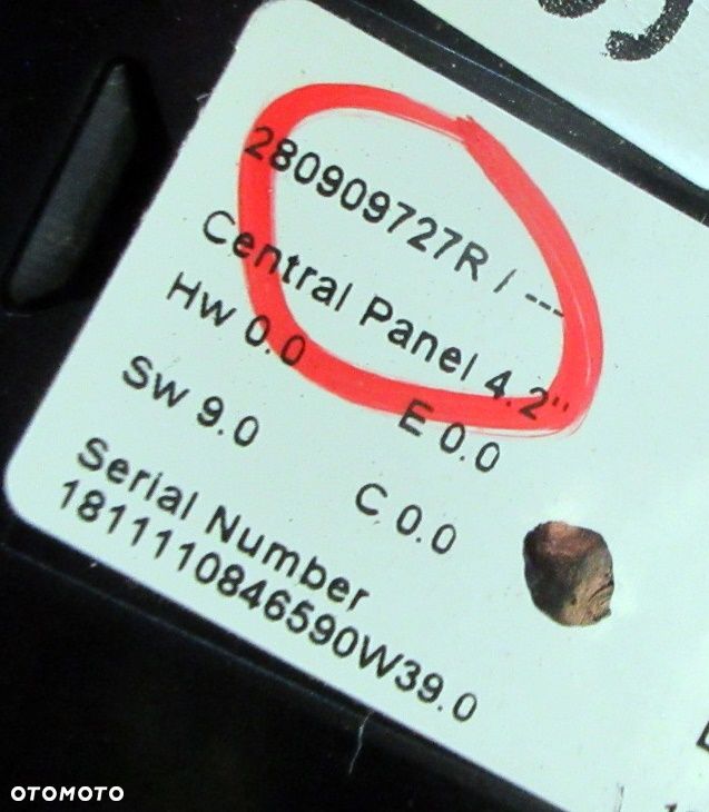 RENAULT MEGANE IV PANEL WYŚWIETLACZ RADIA 280909727R - 3