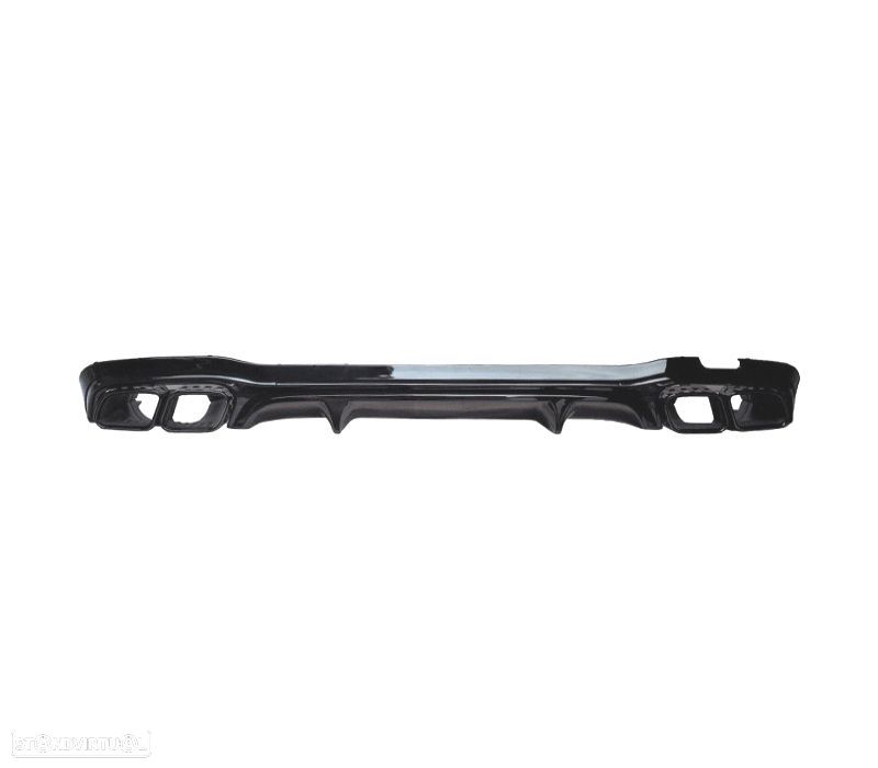 DIFUSOR MERCEDES CLASSE E W213 20-24 LOOK AMG PRETO BRILHANTE + PONTEIRAS DE ESCAPE - 2