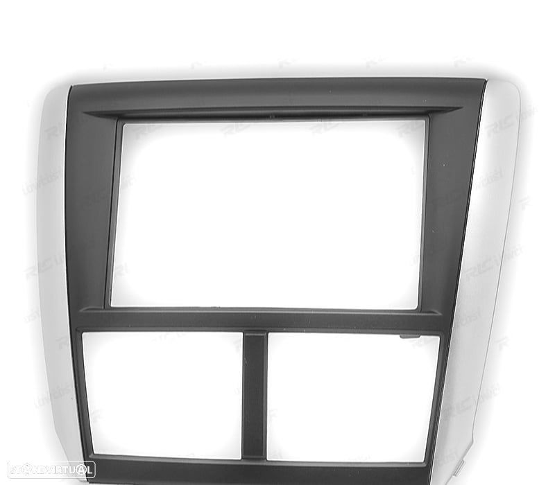 MOLDURA ADAPTADOR PRETO CINZENTA RADIO 2-DIN PARA SUBARU FORESTER 08-12 IMPREZA 07-12 - 1