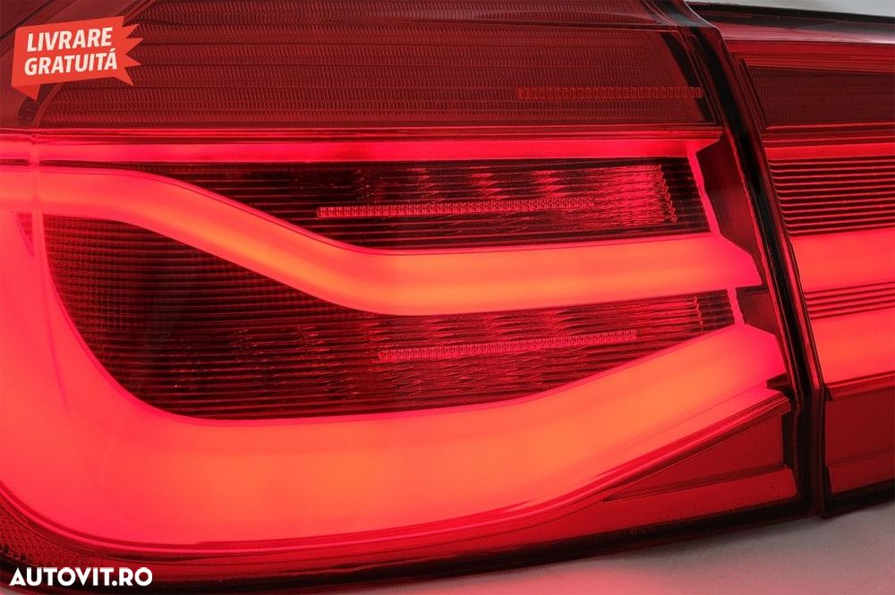 Stopuri LED BMW Seria 3 F30 (2011-2019) Rosu Clar LCI Design cu Semnal - 4