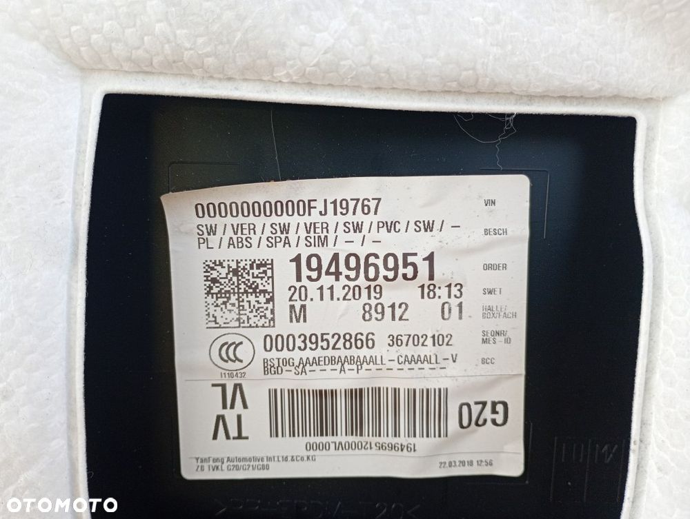 Boczek Drzwi Lewy Przód Skóra Tapicerka Panel Szyb Bmw 3 G20 G21 Europa - 9