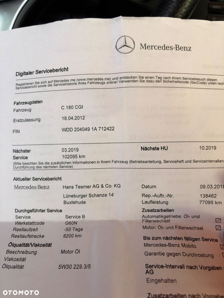 Mercedes-Benz Klasa C 180 CGI Automatik BlueEFFICIENCY Avantgarde - 20