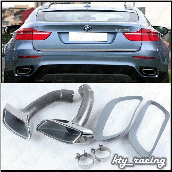 Ornament TOBA BMW X6 E71 TIPS TOBE SHADOW LINE Chrom si Black Chrome  CALITATE PREMIUM ⭐️⭐️⭐️⭐️⭐️ - 1