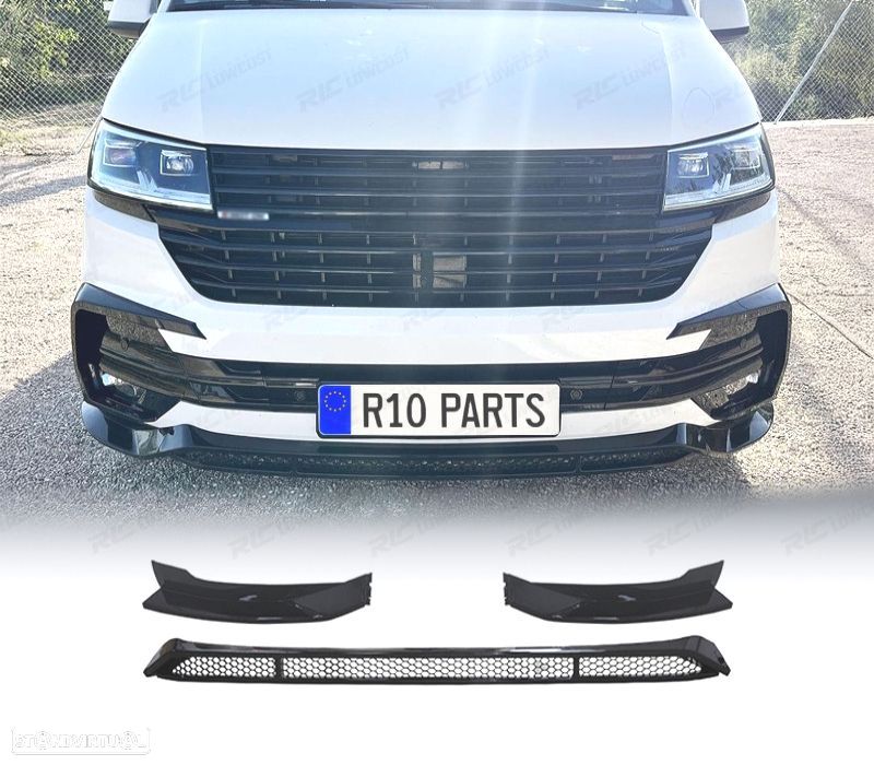 SPOILER LIP VOLKSWAGEN VW TRANSPORTER T6 T6.1 15-24 PRETO - 1