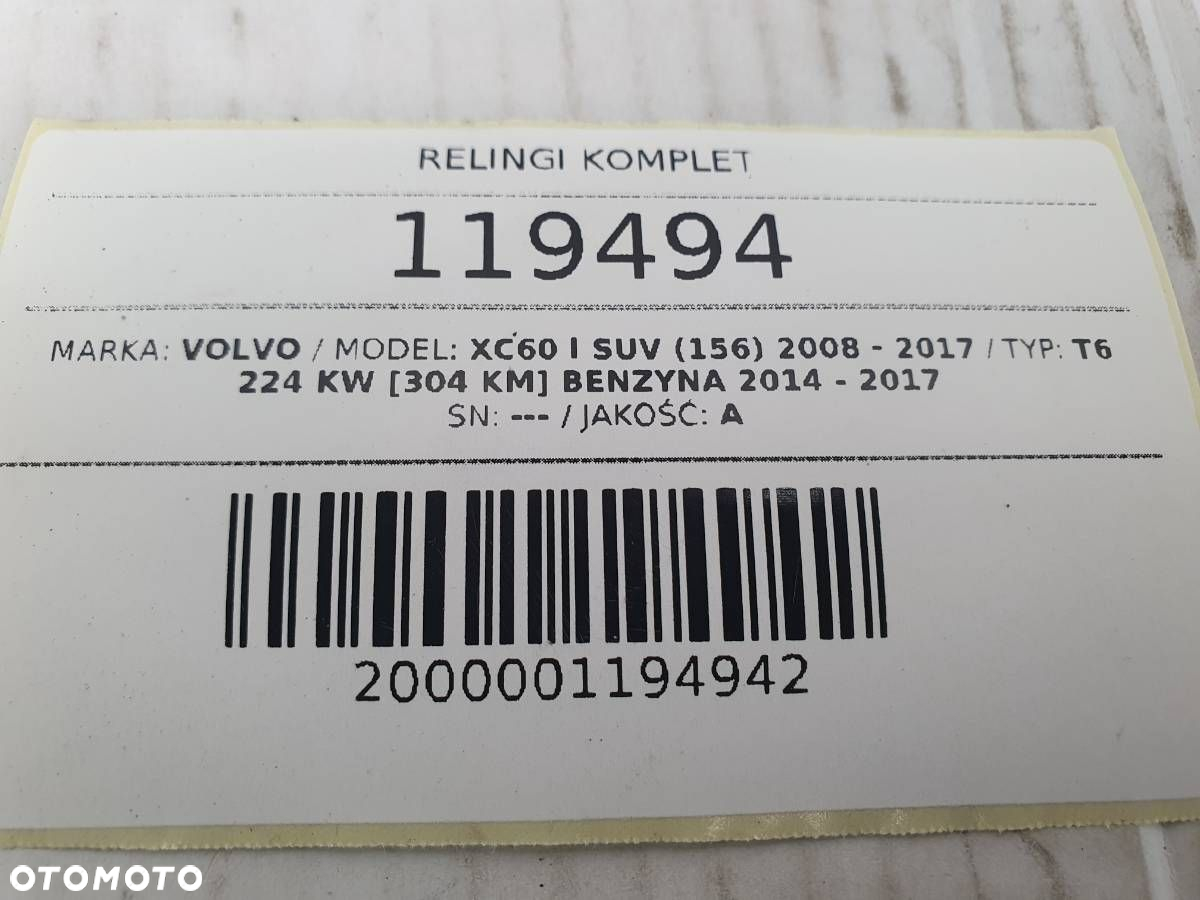 RELINGI DACHOWE LEWY PRAWY KOMPLET VOLVO XC60 I - 6